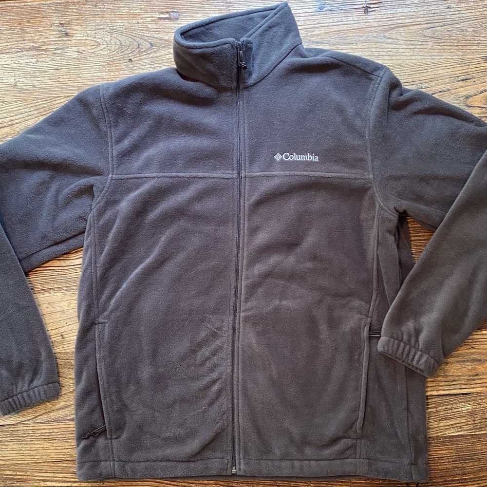 Columbia gray full zip fleece jacket
